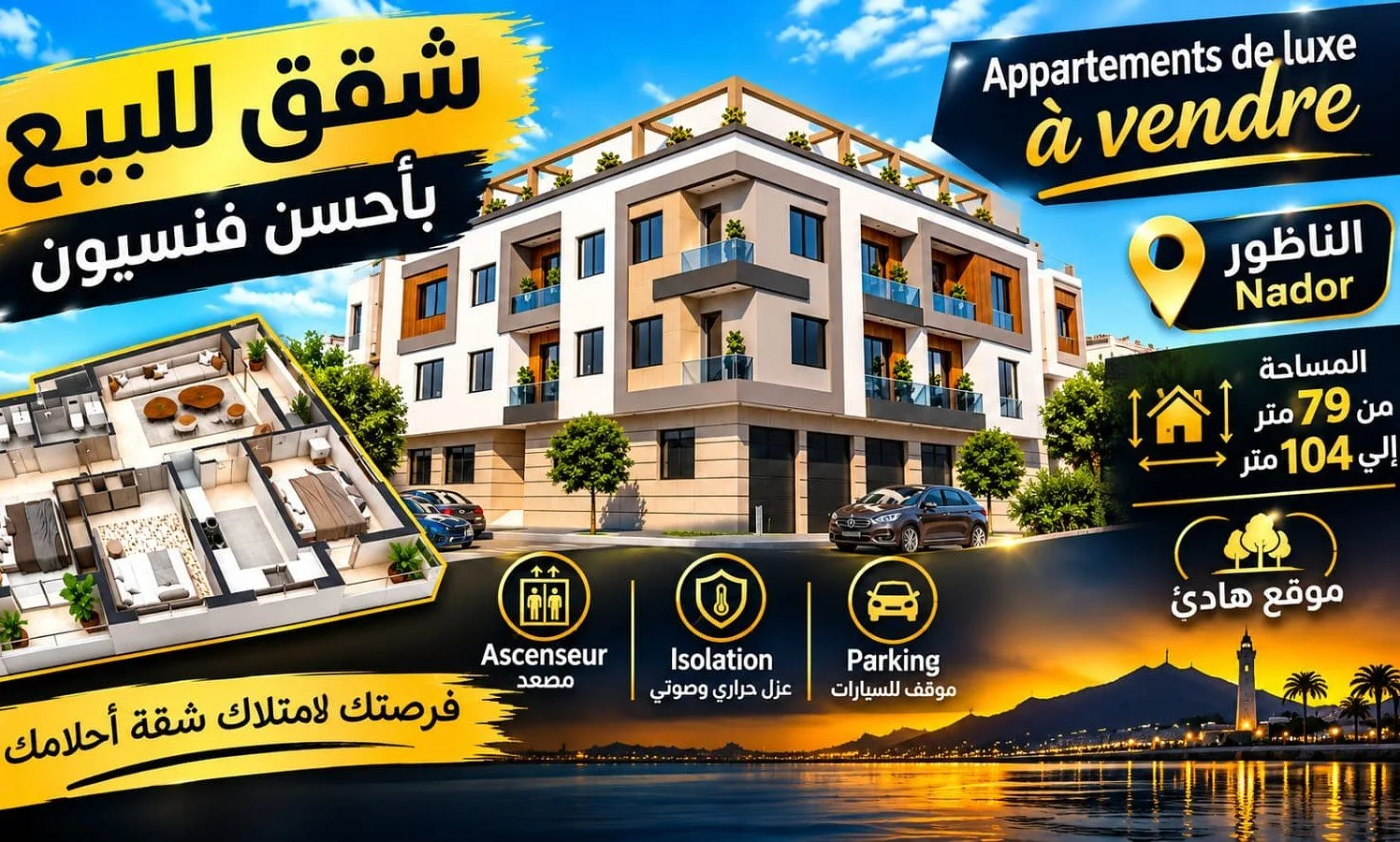 Appartements de luxe à vendre à Nador-agence zarrabi