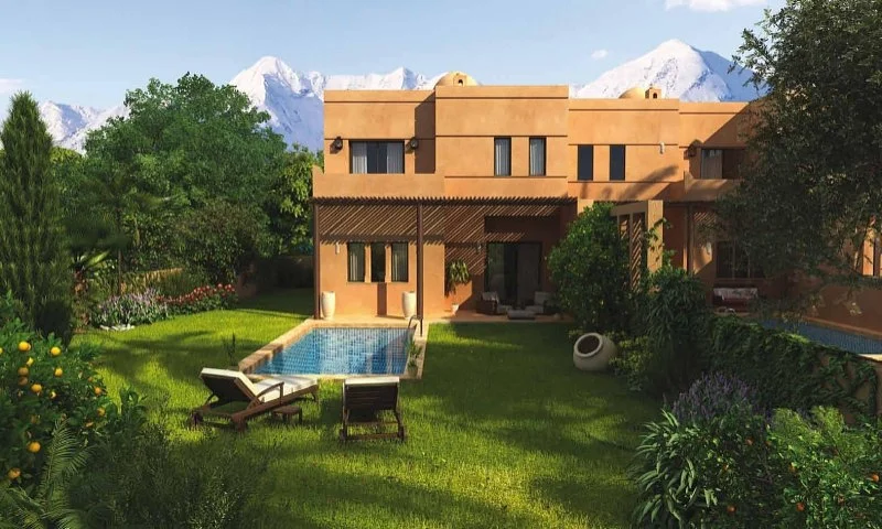 Villa contemporaine 414m2 | 4 Ch | 4.5 SDB | Piscine | Jardin | Terrasse | Vue sur Atlas | 8.354.000-Dh