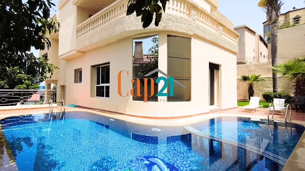 Villa met zwembad en uitzicht op zee te koop in Bella Vista, Tanger