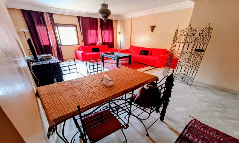 Appartement meuble 2 ch/salon | 1.5 SDB | 100m2 | Piscine | 8.000-Dhs