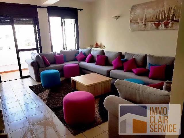 Furnished Apartment with Balcony in Mahaj Ryad, Rabat